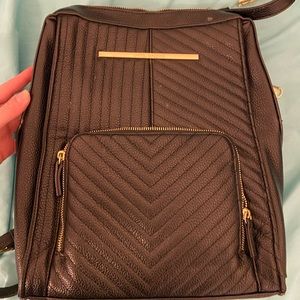 Black Steve Madden Patent Leather Backpack